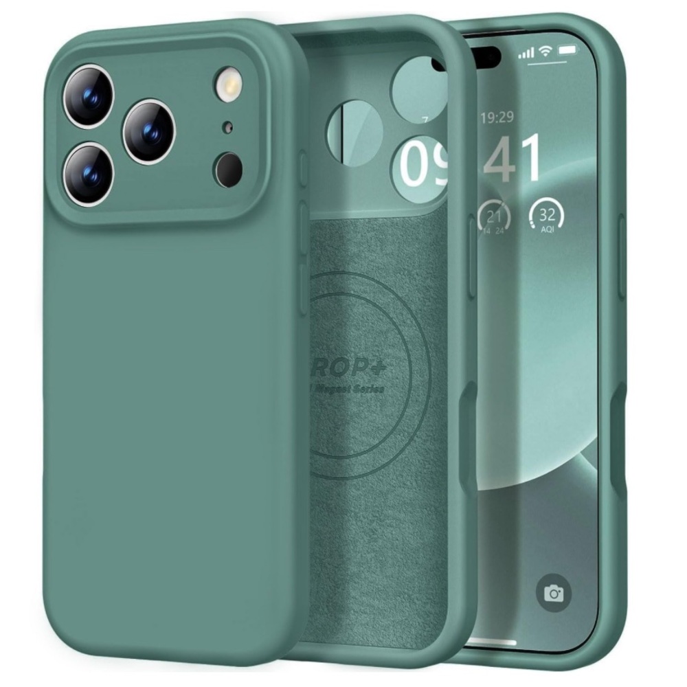 iPhone 17 PRO MAX Magnetic Case MagSafe Compatible Premium Liquid SILICONE-GREEN